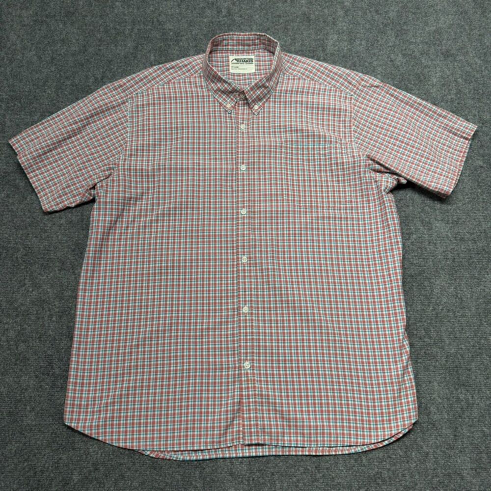 Mountain Khakis Men's XXL Red Blue Plaid Short Sleeve Button Down Shirt